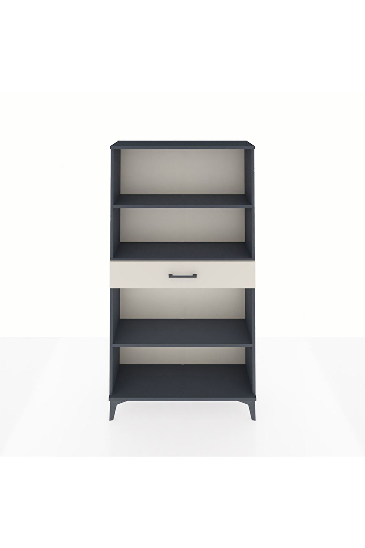 Arges Dolap 3 Raflı Tek Çekmeceli 88x30x163 Antrasit-Aytaşı