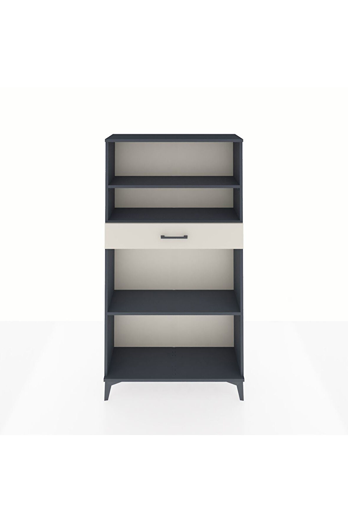 Arges Dolap 3 Raflı Tek Çekmeceli 88x30x163 Antrasit-Aytaşı