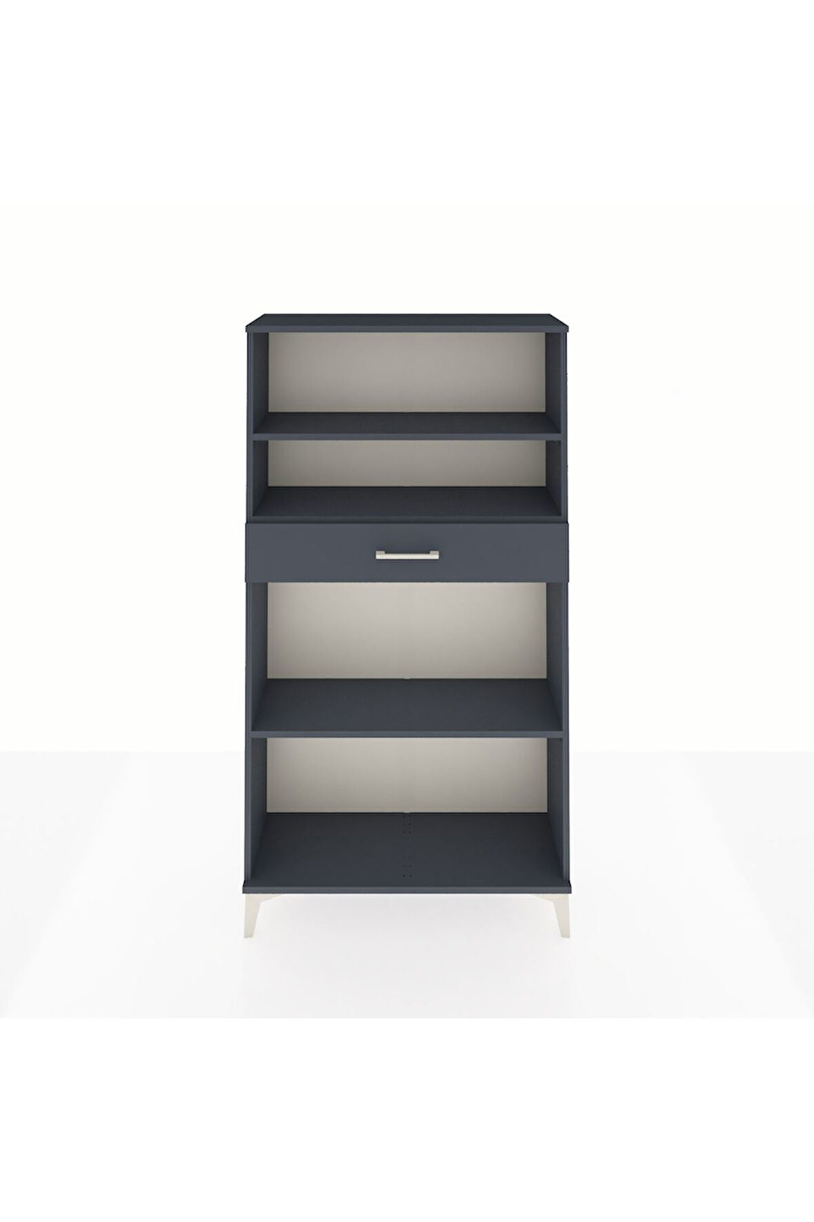 Arges Dolap 3 Raflı Tek Çekmeceli 88x30x163 Antrasit-Antrasit