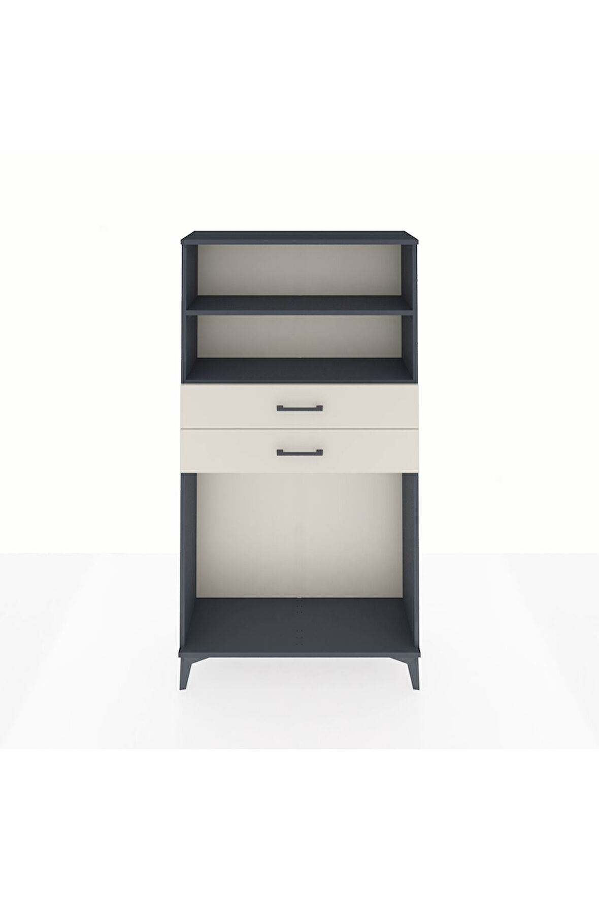 Arges Dolap 2 Raflı 2 Çekmeceli 88x30x163 Antrasit-Aytaşı