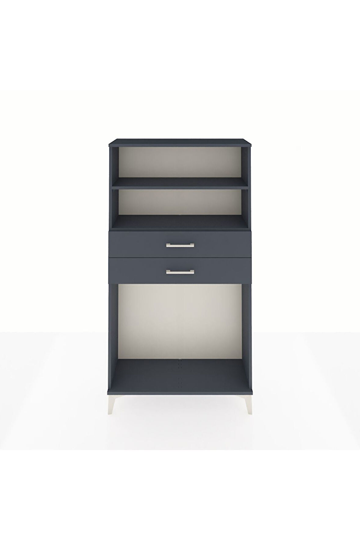 Arges Dolap 2 Raflı 2 Çekmeceli 88x30x163 Antrasit-Antrasit