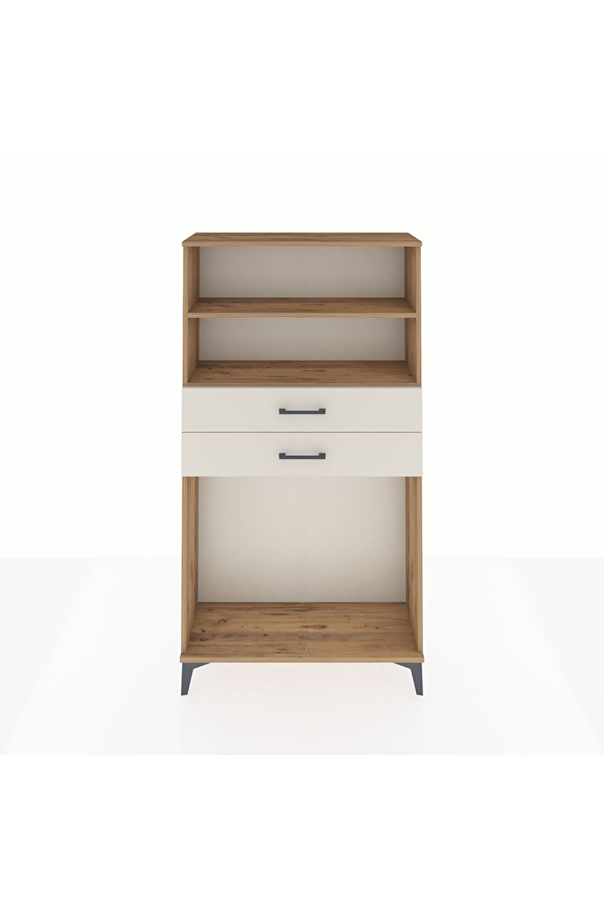 Arges Dolap 2 Raflı 2 Çekmeceli 88x30x163 Çam-Aytaşı