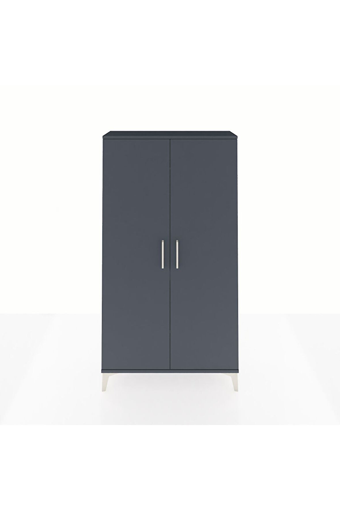 Arges Dolap 2 Raflı Kapaklı Tek Askılı 88x30x163 Antrasit-Antrasit