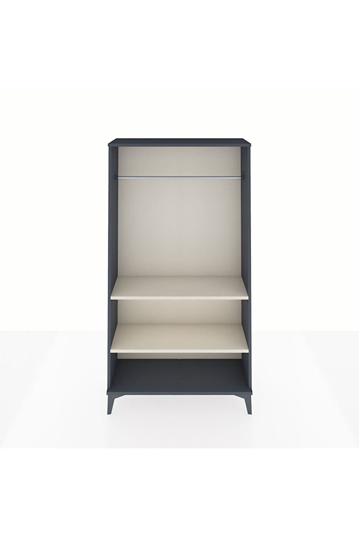 Arges Dolap 2 Raflı Kapaklı Tek Askılı 88x30x163 Antrasit-Aytaşı