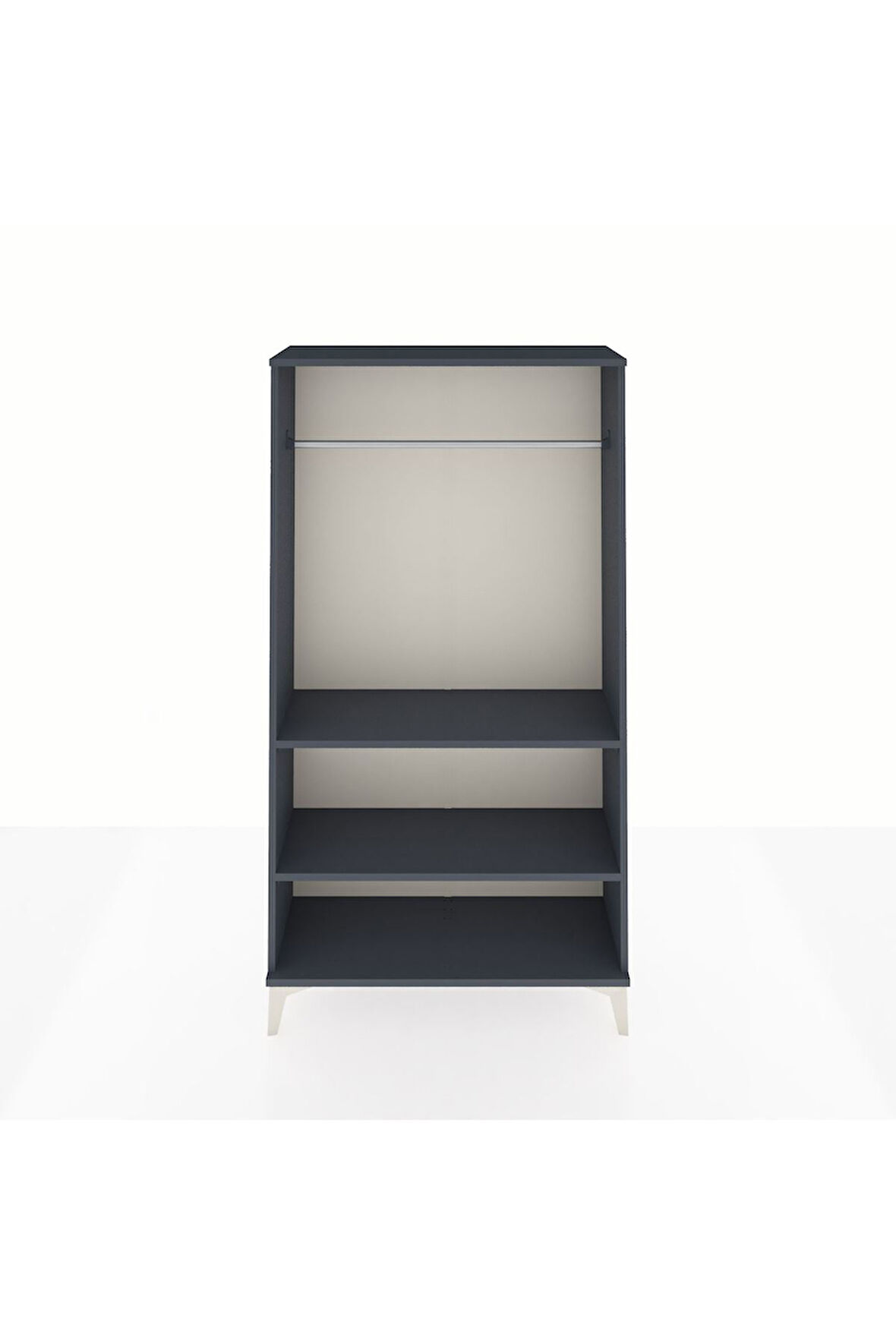 Arges Dolap 2 Raflı Kapaklı Tek Askılı 88x30x163 Antrasit-Antrasit