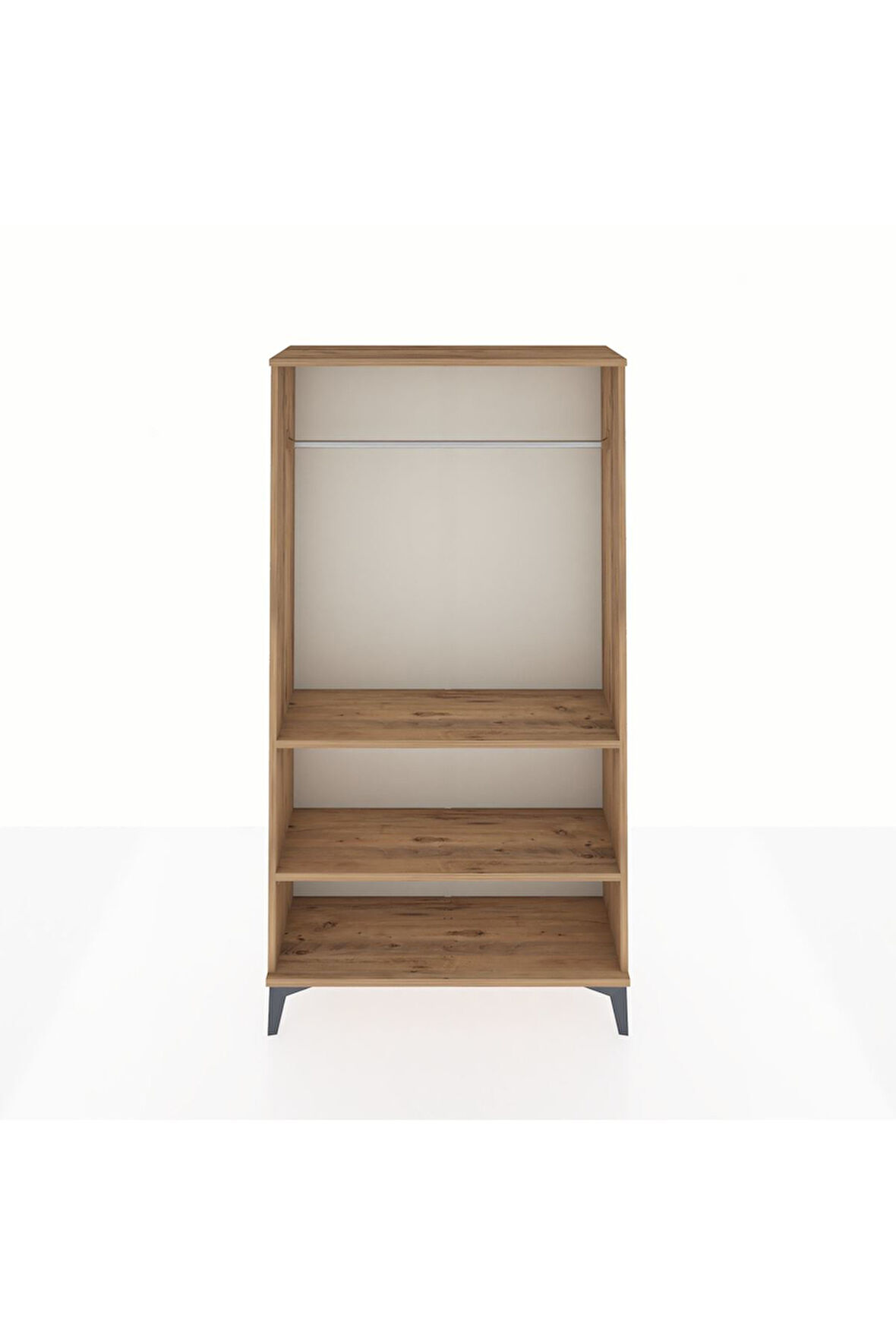 Arges Dolap 2 Raflı Kapaklı Tek Askılı 88x30x163 Çam-Çam