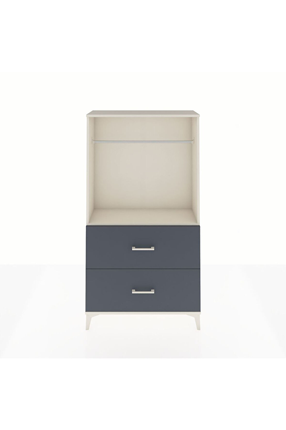 Arges Dolap Tek Raflı 2 Çekmeceli Tek Askılı 88x30x163 Aytaşı-Antrasit
