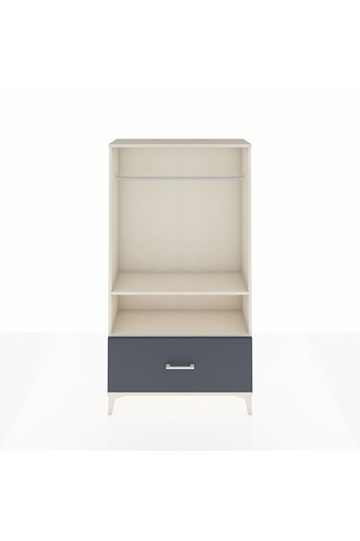 Arges Dolap 2 Raflı Tek Çekmeceli Tek Askılı 88x30x163 Aytaşı-Antrasit