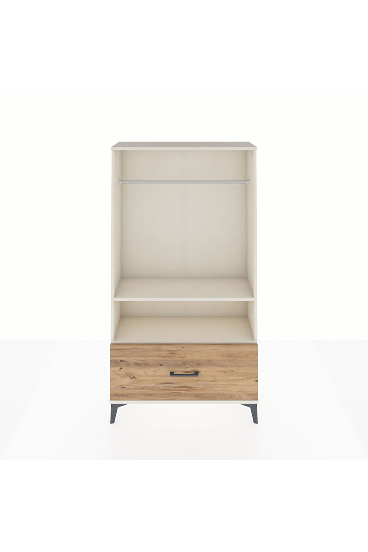 Arges Dolap 2 Raflı Tek Çekmeceli Tek Askılı 88x30x163 Aytaşı-Çam