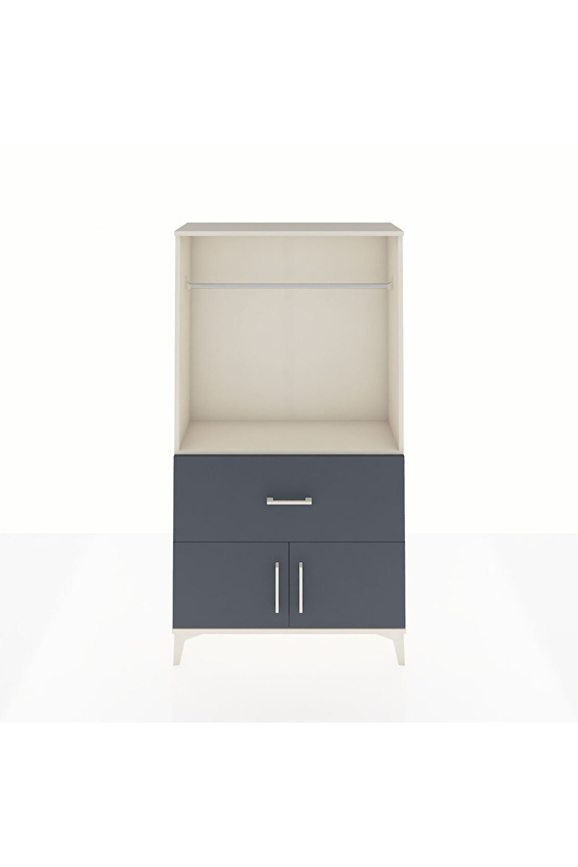 Arges Dolap Tek Raflı Tek Çekmeceli Tek Askılı 88x30x163 Aytaşı-Antrasit