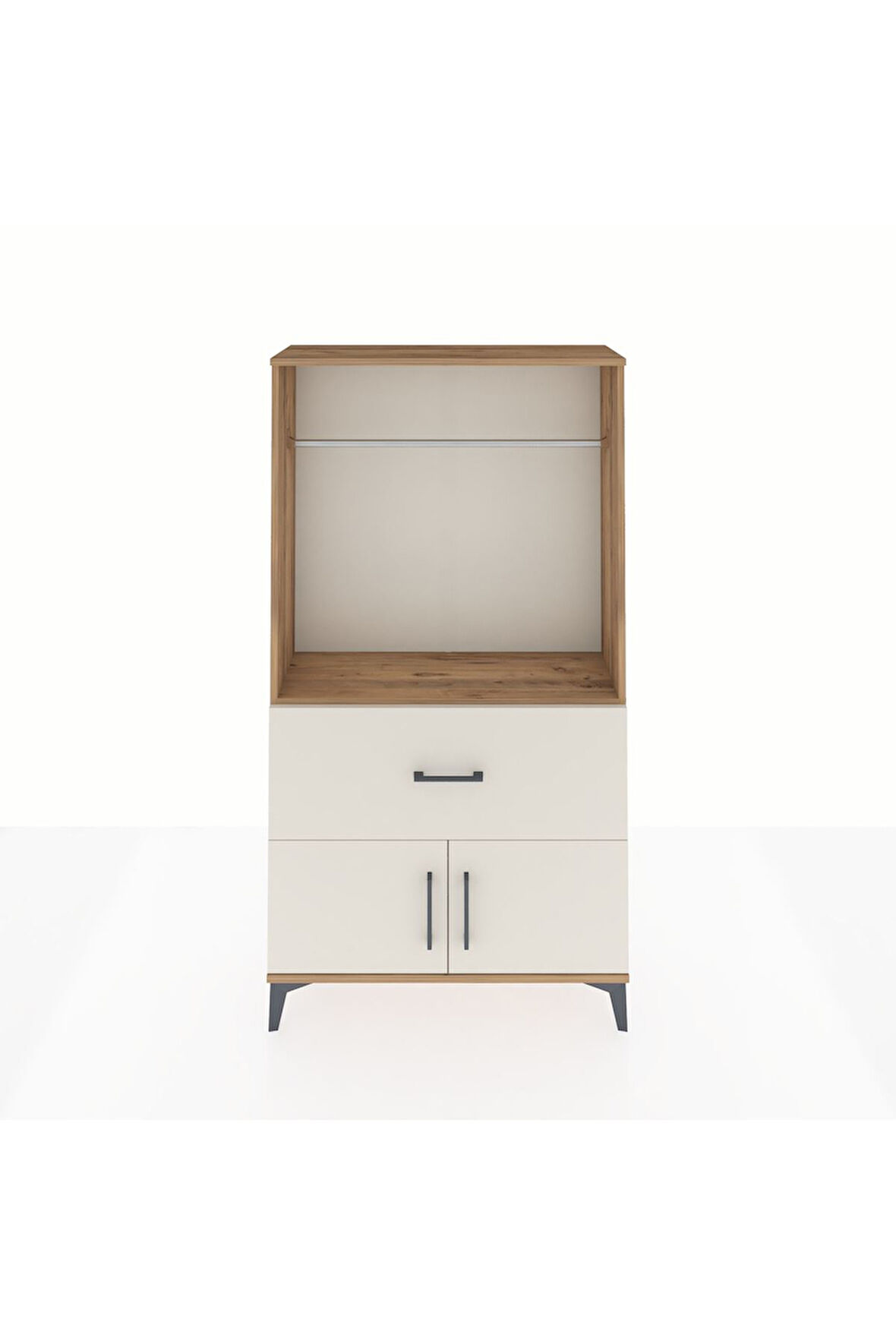 Arges Dolap Tek Raflı Tek Çekmeceli Tek Askılı 88x30x163 Çam-Aytaşı