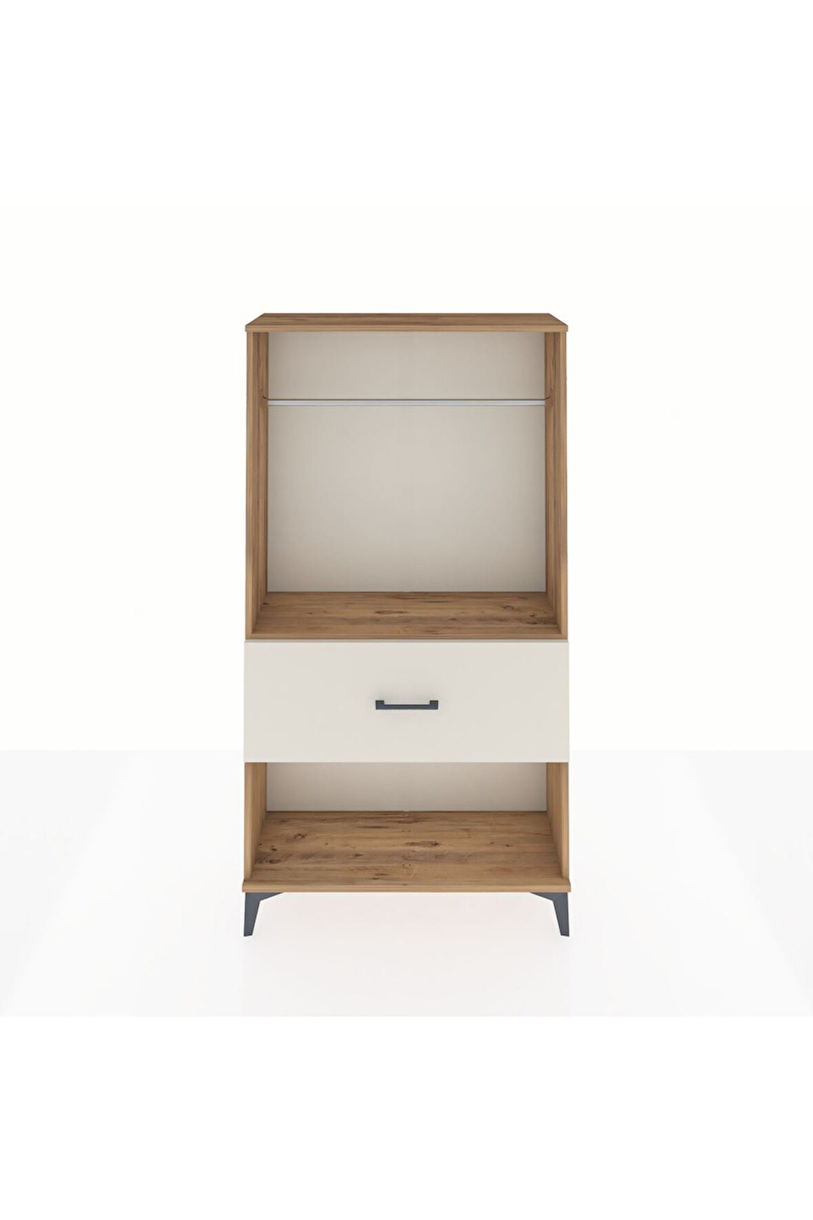 Arges Dolap Tek Raflı Tek Çekmeceli Tek Askılı 88x30x163 Çam-Aytaşı
