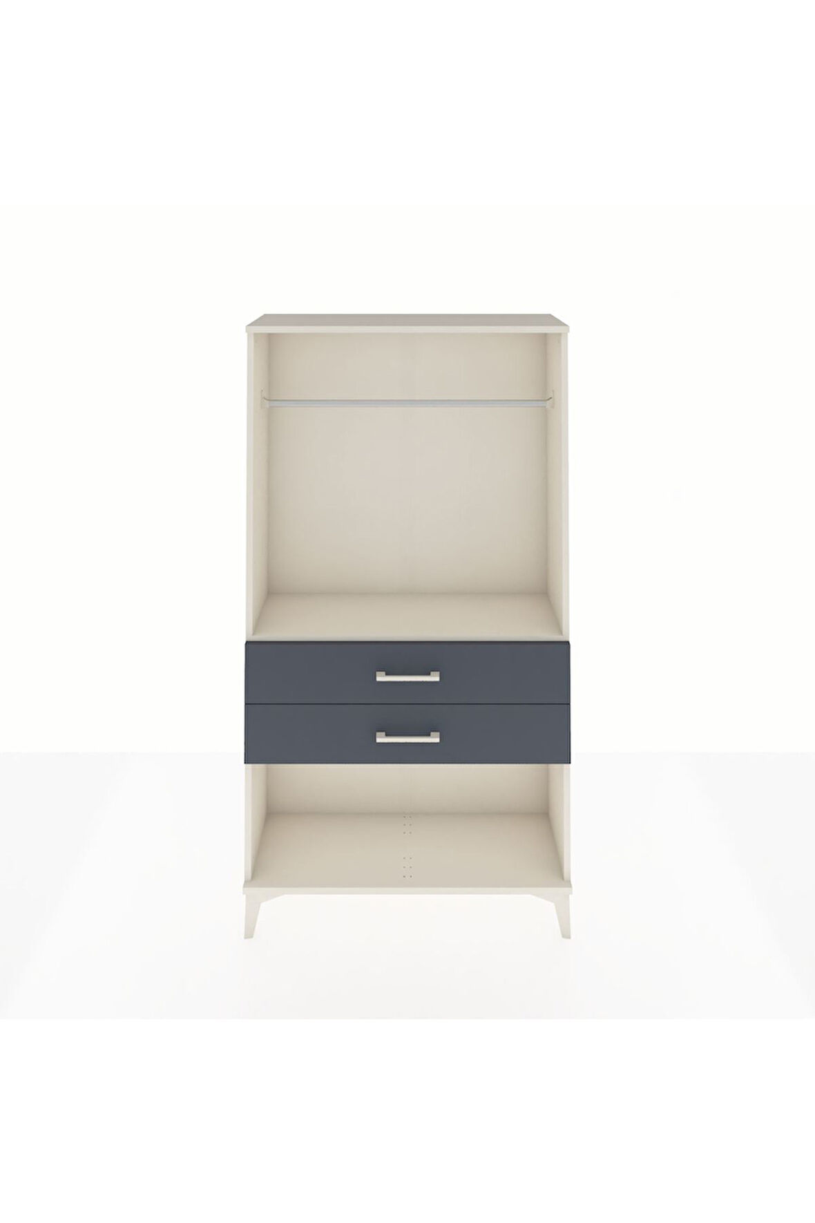 Arges Dolap Tek Raflı 2 Çekmeceli Tek Askılı 88x30x163 Aytaşı-Antrasit