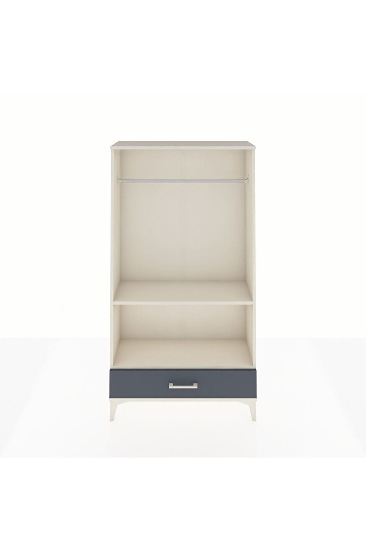 Arges Dolap 2 Raflı Tek Çekmeceli Tek Askılı 88x30x163 Aytaşı-Antrasit