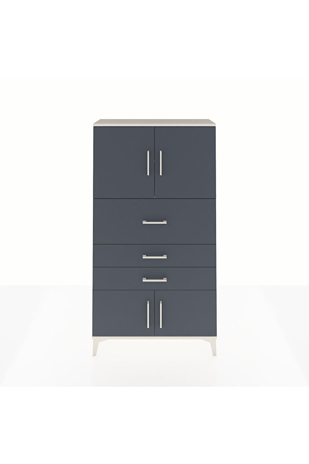 Arges Dolap 2 Raflı 3 Çekmeceli 4 Kapaklı 88x30x163 Aytaşı-Antrasit