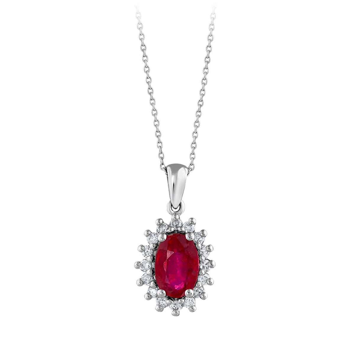 0.13 Karat Yakut Taşlı Pırlanta Kolye