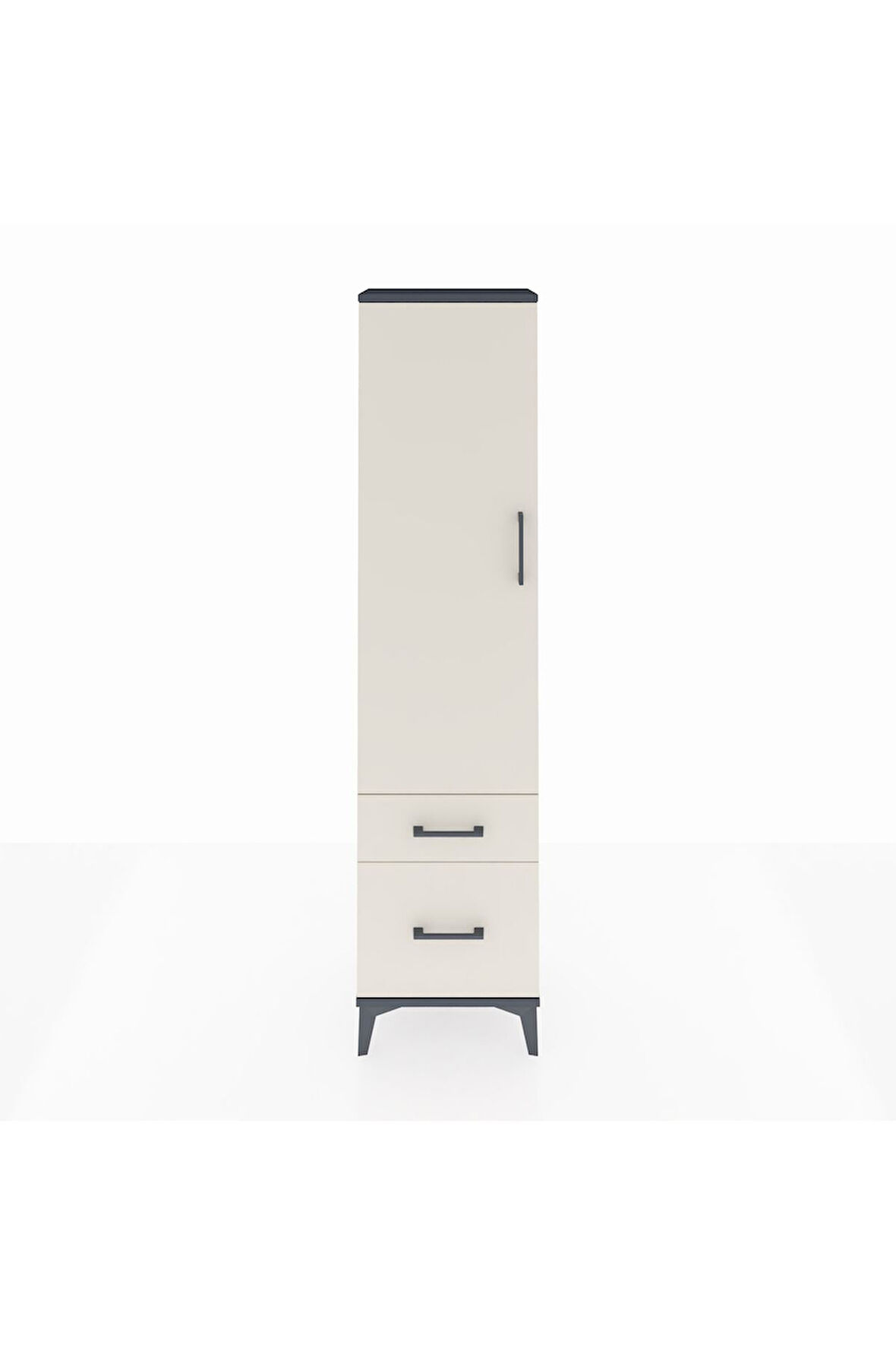 Arges Dolap 2 Raflı 2 Çekmeceli Tek Kapaklı 44x30x182 Antrasit-Aytaşı