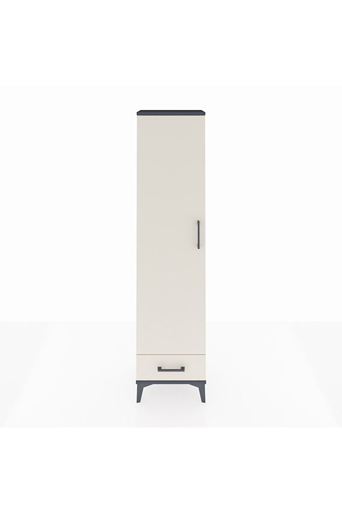 Arges Dolap 2 Raflı Tek Çekmeceli Tek Askılı 44x30x182 Antrasit-Aytaşı