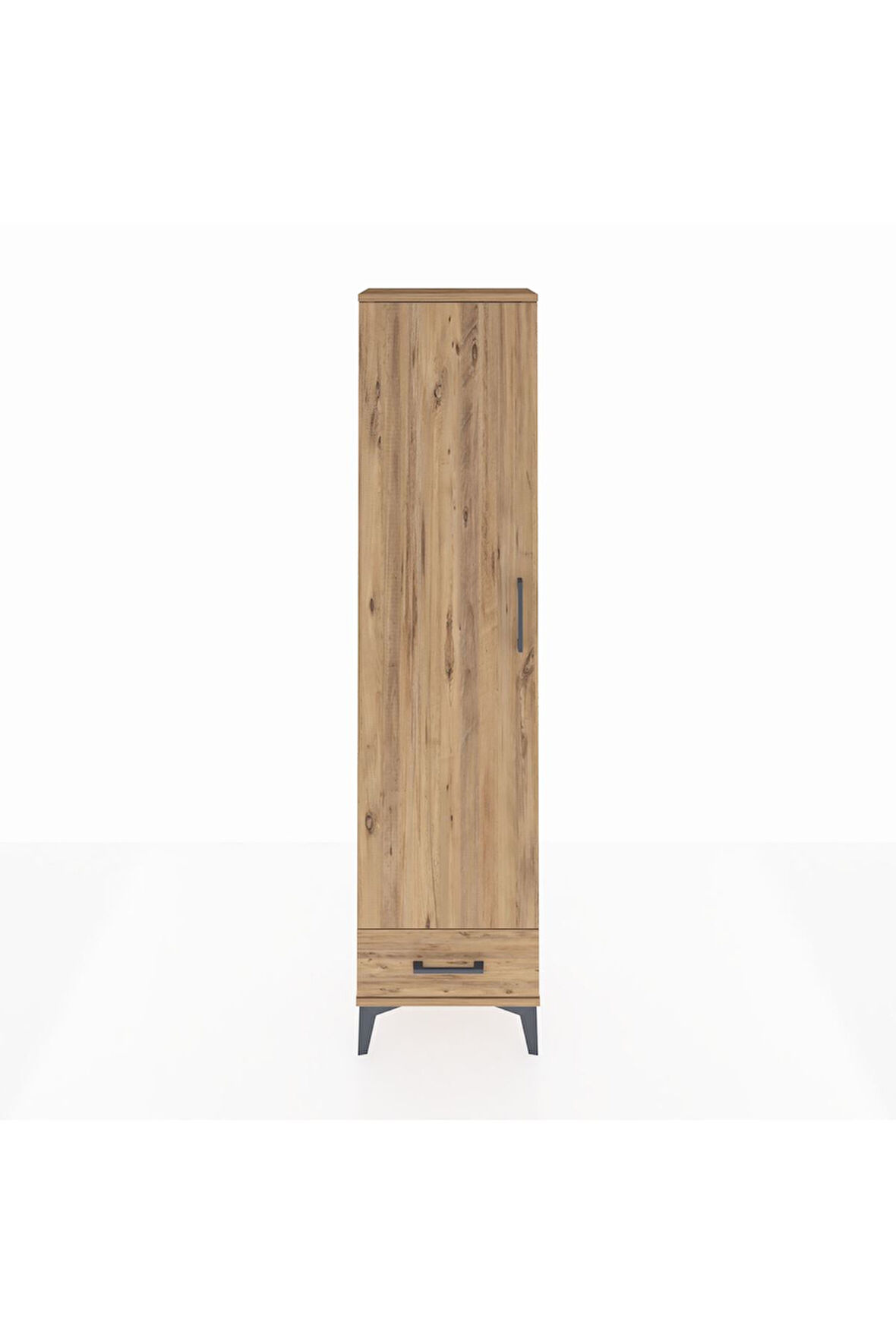 Arges Dolap 2 Raflı Tek Çekmeceli Tek Askılı 44x30x182 Çam-Çam