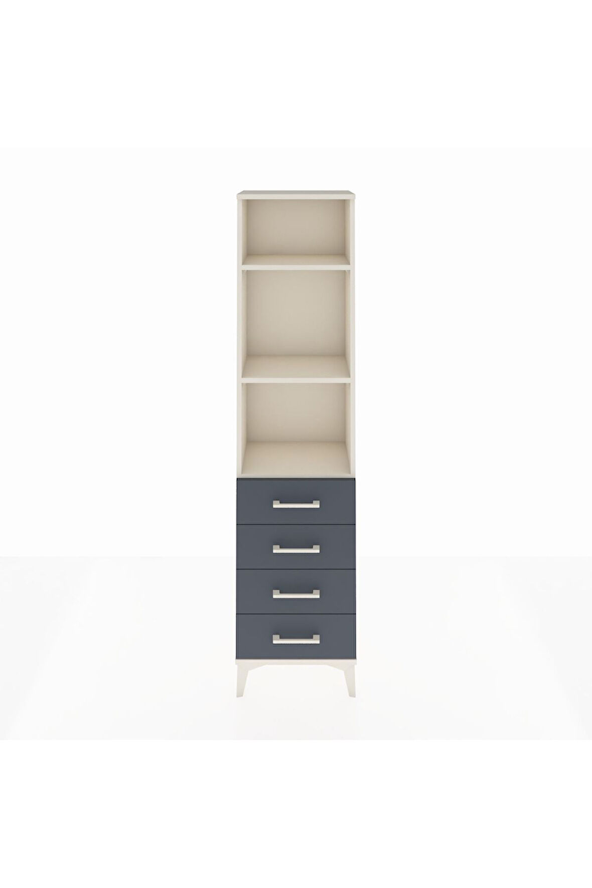 Arges Dolap 3 Raflı 4 Çekmeceli 44x30x182 Aytaşı-Antrasit