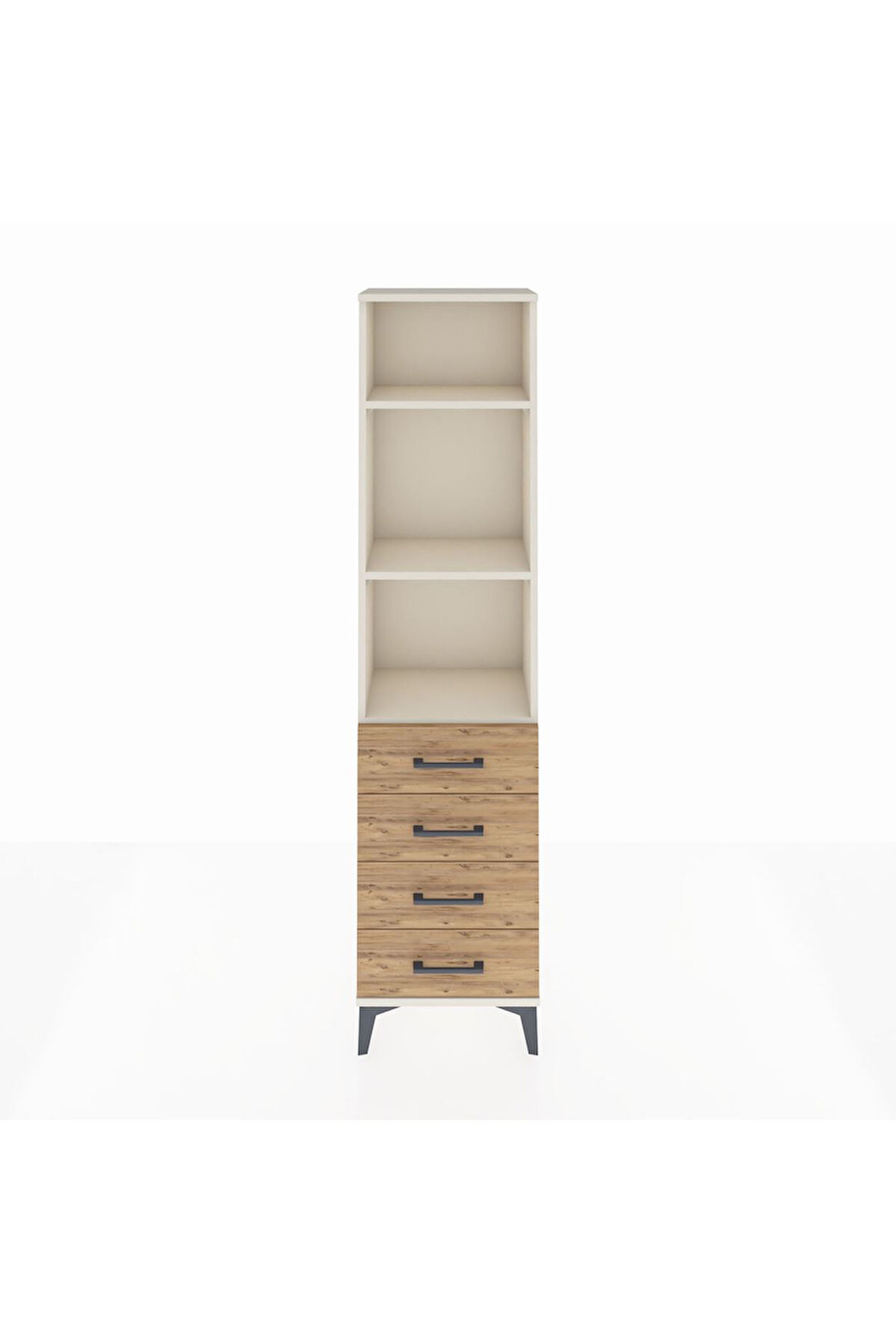 Arges Dolap 3 Raflı 4 Çekmeceli 44x30x182 Aytaşı-Çam