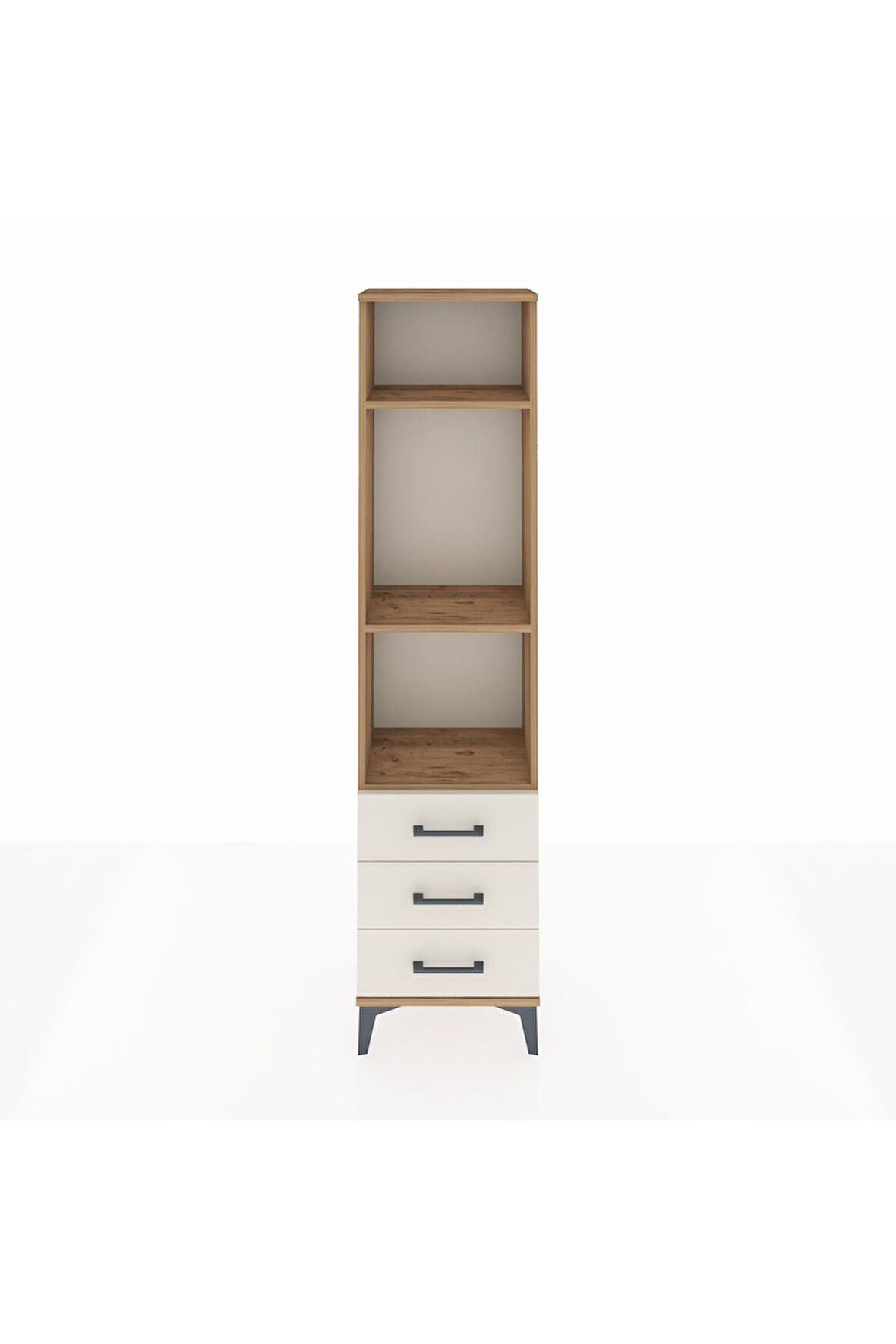 Arges Dolap 3 Raflı 3 Çekmeceli 44x30x182 Çam-Aytaşı