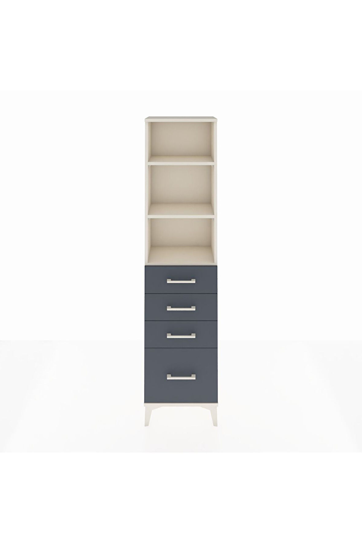 Arges Dolap 3 Raflı 4 Çekmeceli 44x30x182 Aytaşı-Antrasit