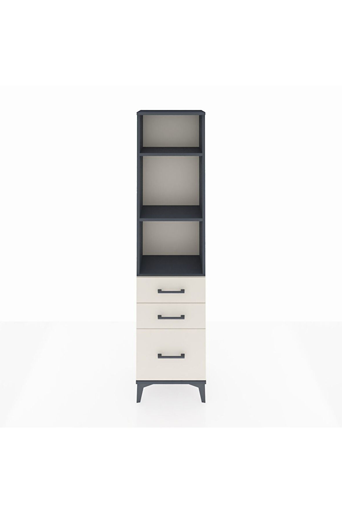 Arges Dolap 3 Raflı 3 Çekmeceli 44x30x182 Antrasit-Aytaşı