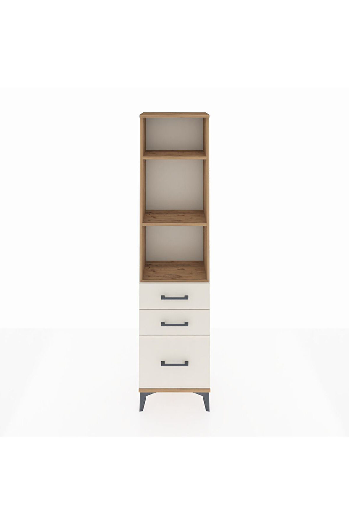 Arges Dolap 3 Raflı 3 Çekmeceli 44x30x182 Çam-Aytaşı