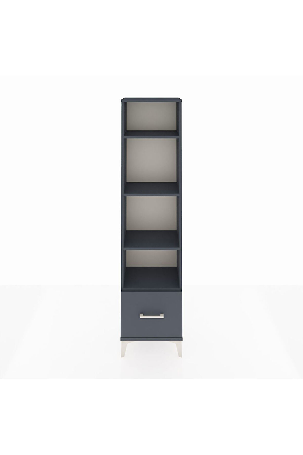 Arges Dolap 4 Raflı Tek Çekmeceli 44x30x182 Antrasit-Antrasit