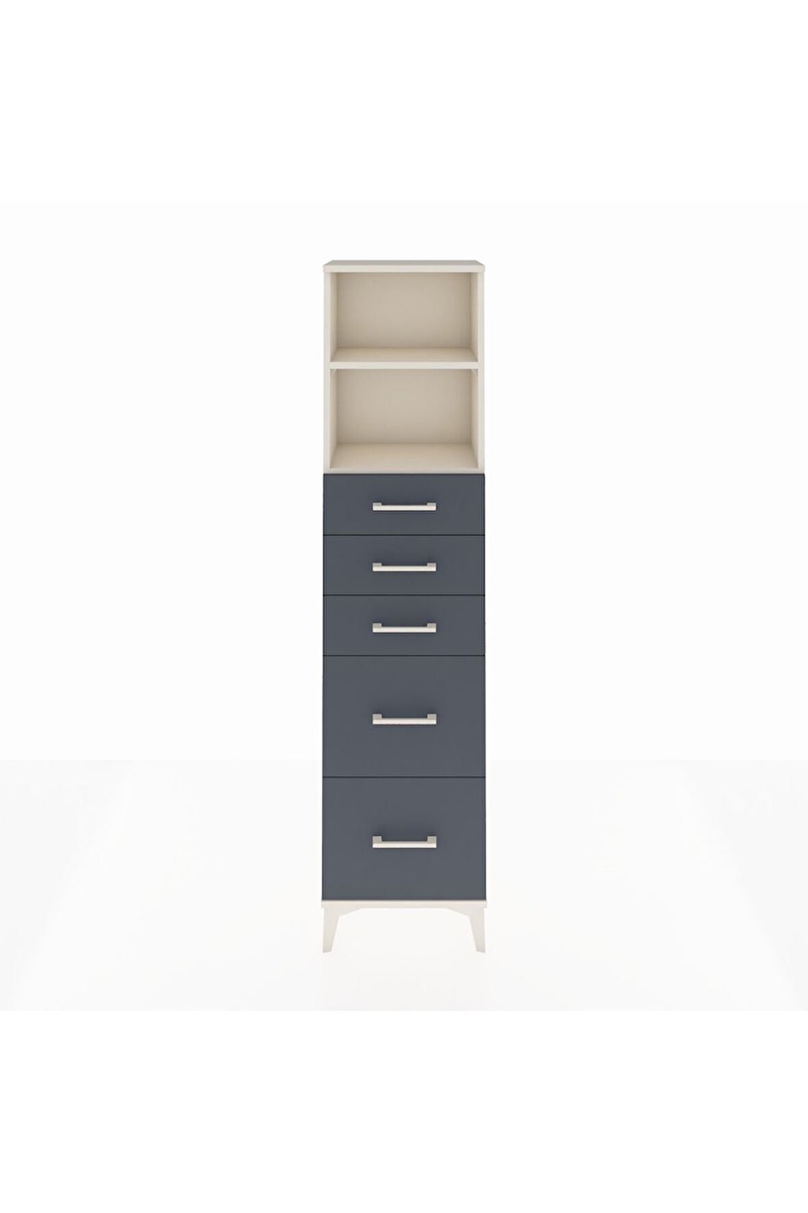 Arges Dolap 2 Raflı 5 Çekmeceli 44x30x182 Aytaşı-Antrasit