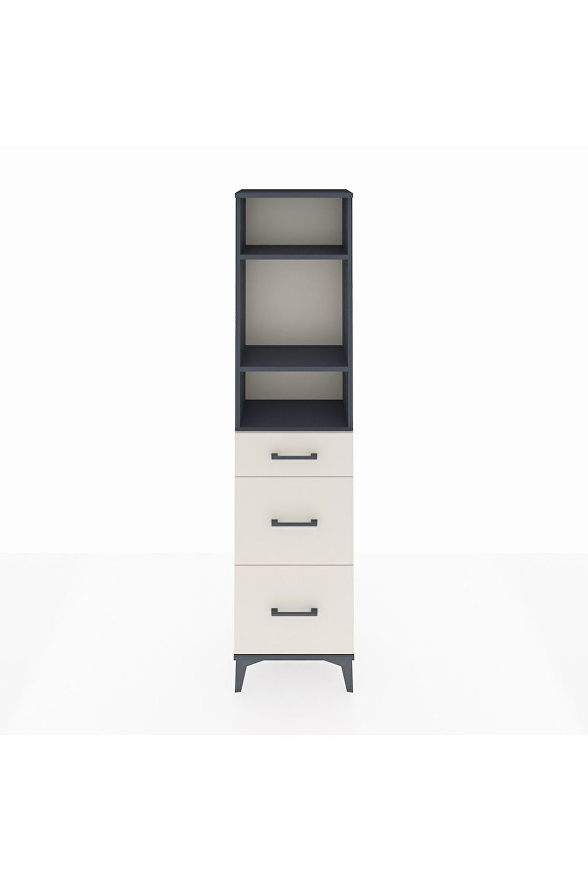 Arges Dolap 3 Raflı 3 Çekmeceli 44x30x182 Antrasit-Aytaşı
