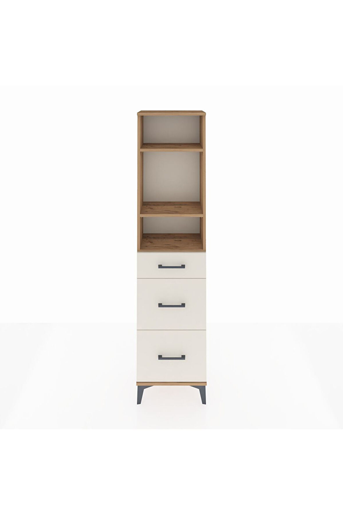 Arges Dolap 3 Raflı 3 Çekmeceli 44x30x182 Çam-Aytaşı