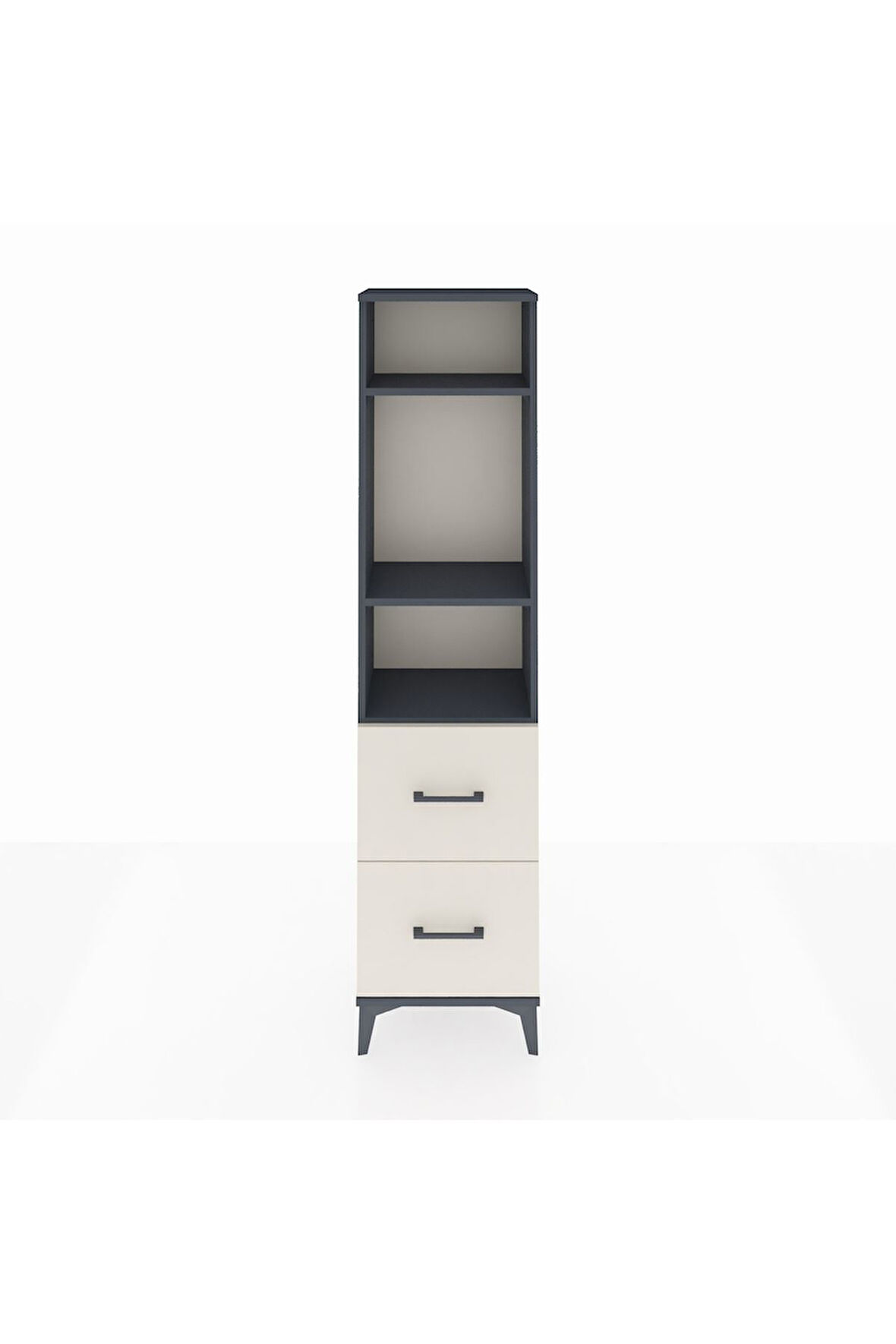 Arges Dolap 3 Raflı 2 Çekmeceli 44x30x182 Antrasit-Aytaşı