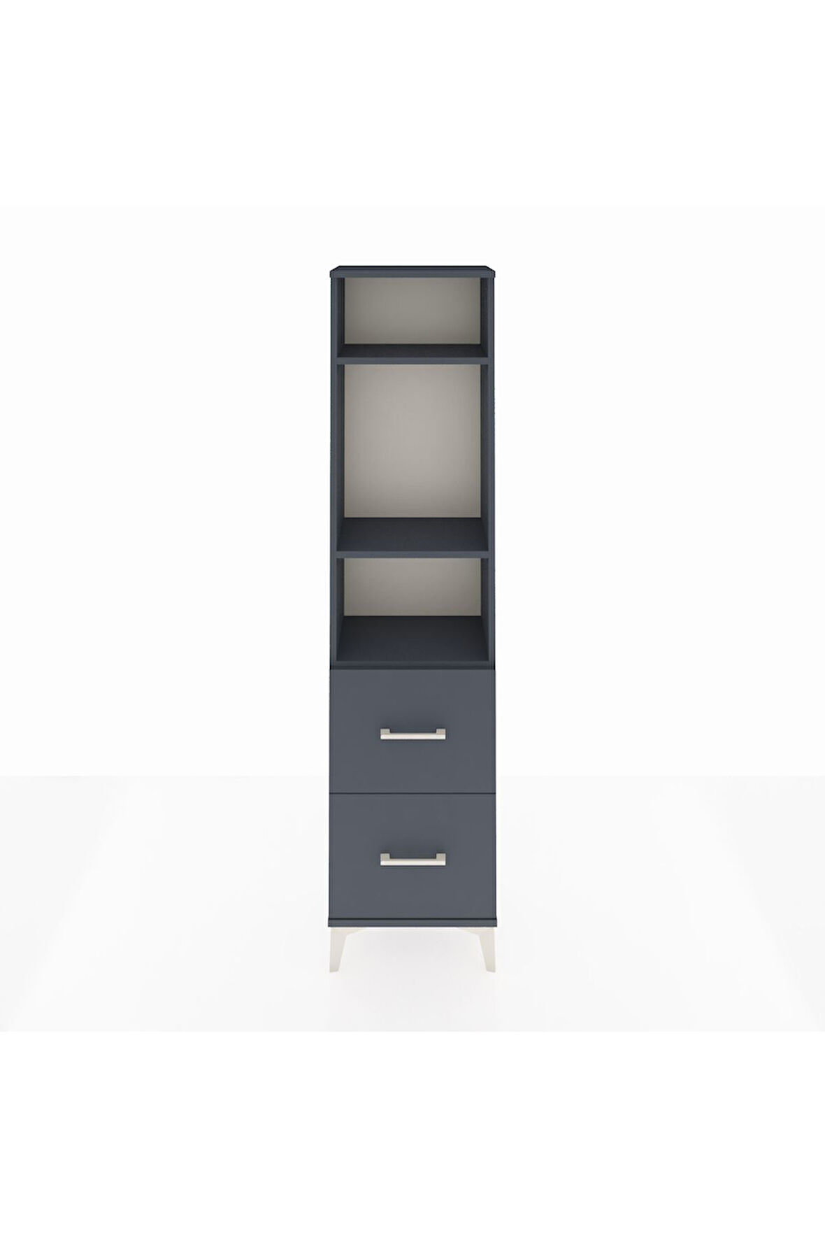 Arges Dolap 3 Raflı 2 Çekmeceli 44x30x182 Antrasit-Antrasit