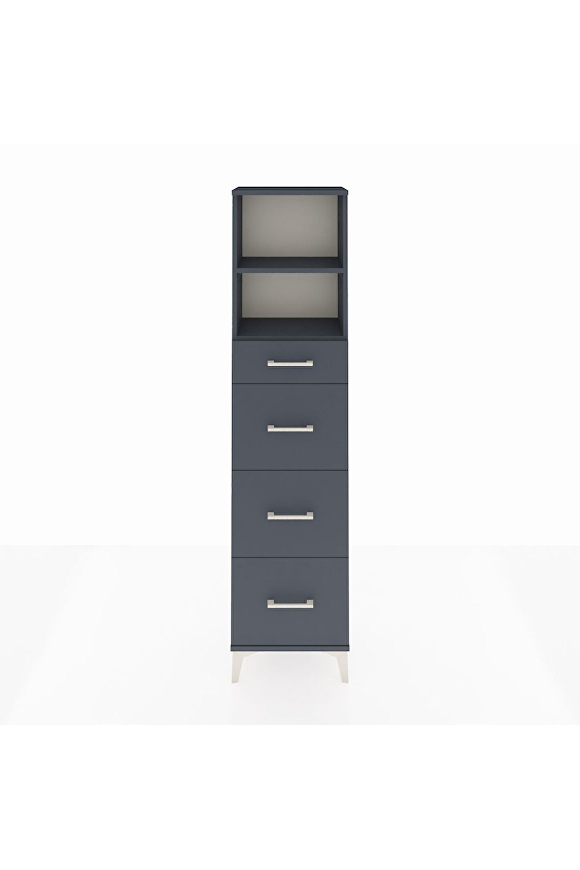 Arges Dolap 2 Raflı 4 Çekmeceli 44x30x182 Antrasit-Antrasit
