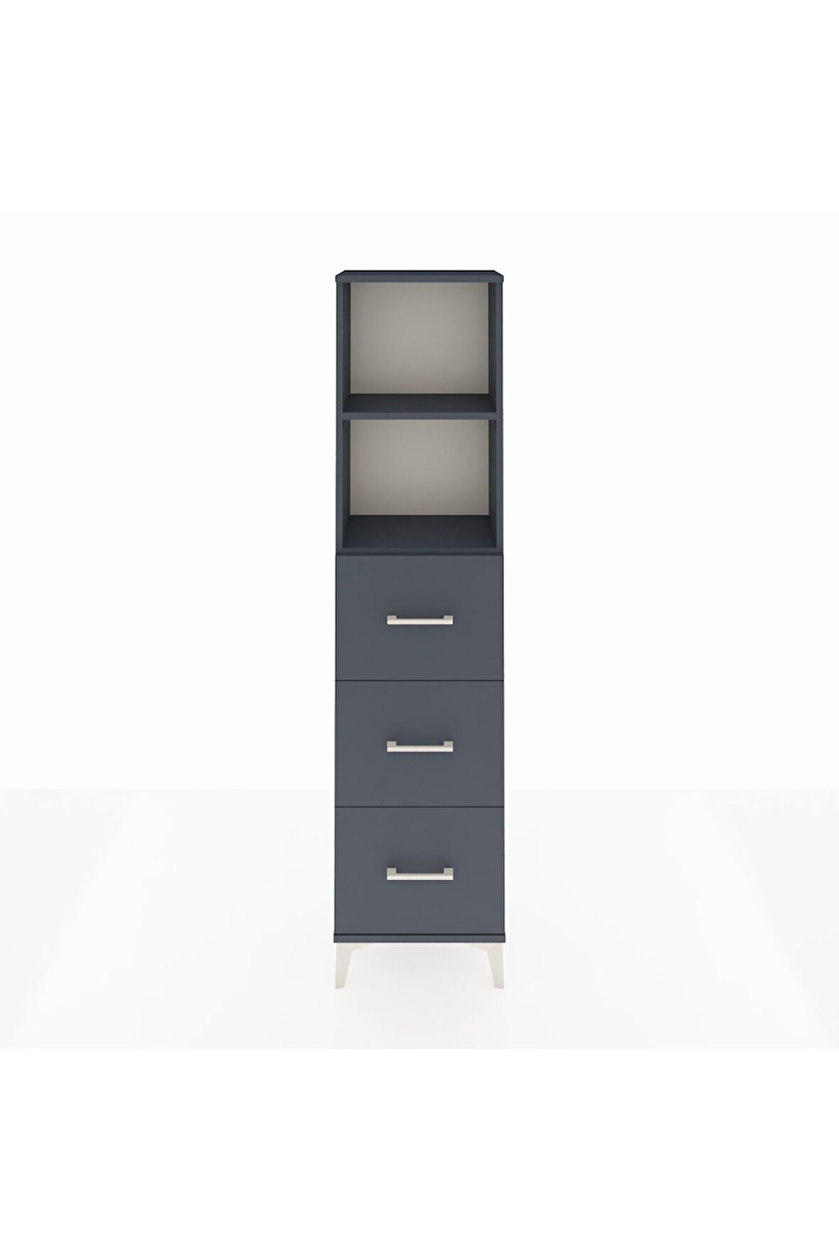 Arges Dolap 2 Raflı 3 Çekmeceli 44x30x182 Antrasit-Antrasit