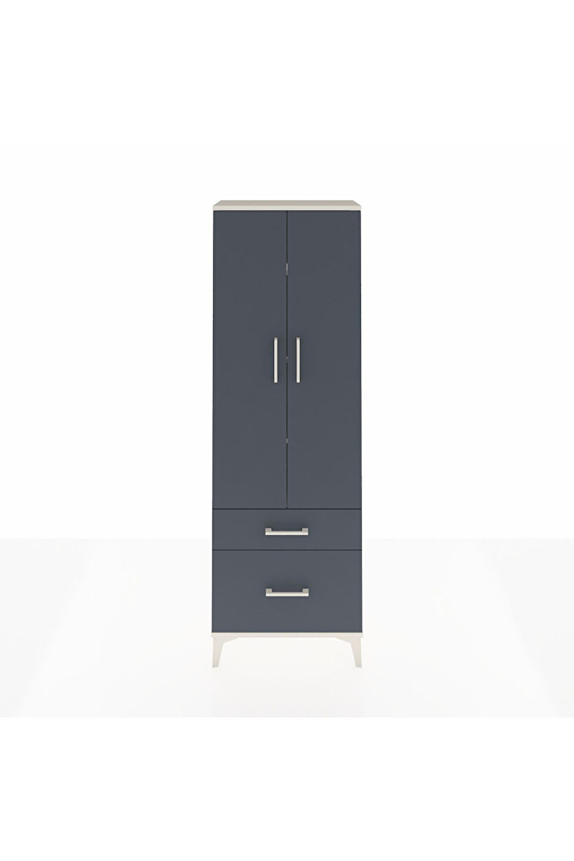 Arges Dolap 4 Raflı 2 Çekmeceli 2 Kapaklı 60x30x182 Aytaşı-Antrasit