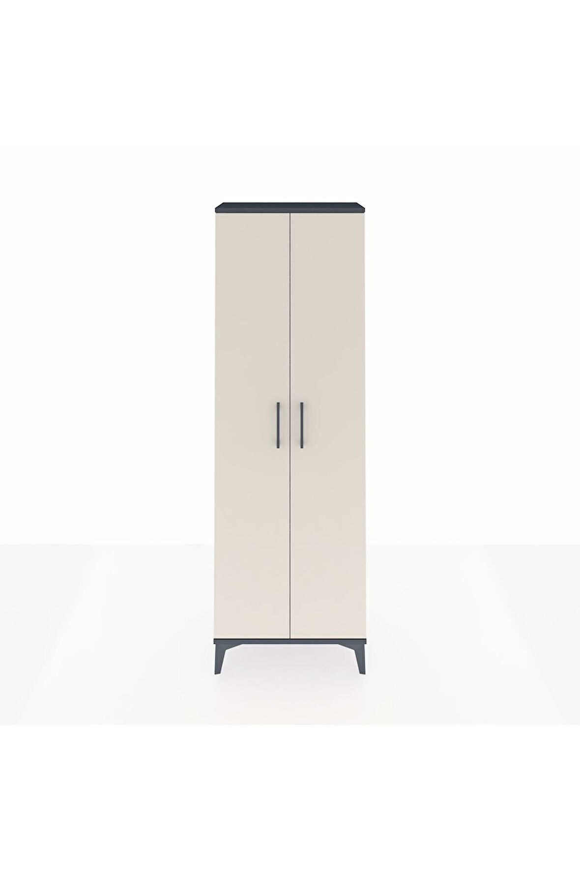 Arges Dolap Tek Raflı 2 Kapaklı Tek Askılı 60x30x182 Antrasit-Aytaşı