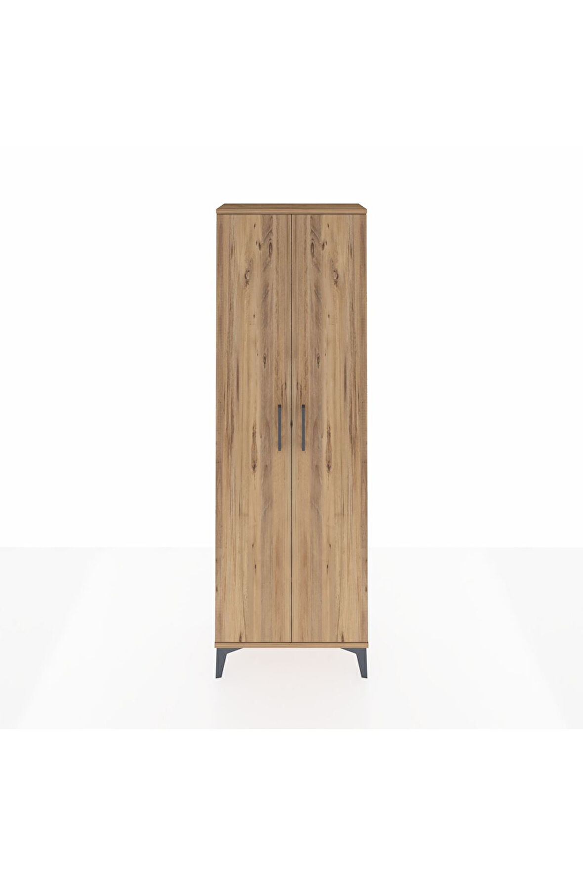 Arges Dolap Tek Raflı 2 Kapaklı Tek Askılı 60x30x182 Çam-Çam