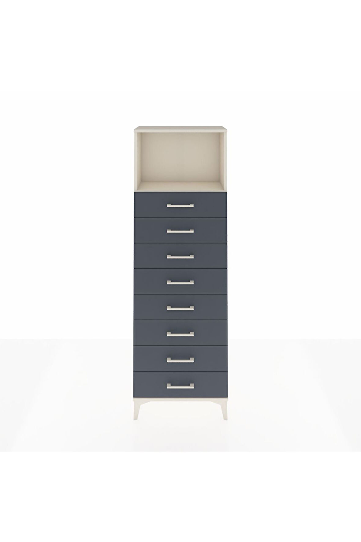 Arges Dolap Tek Raflı 8 Çekmeceli 60x30x182 Aytaşı-Antrasit