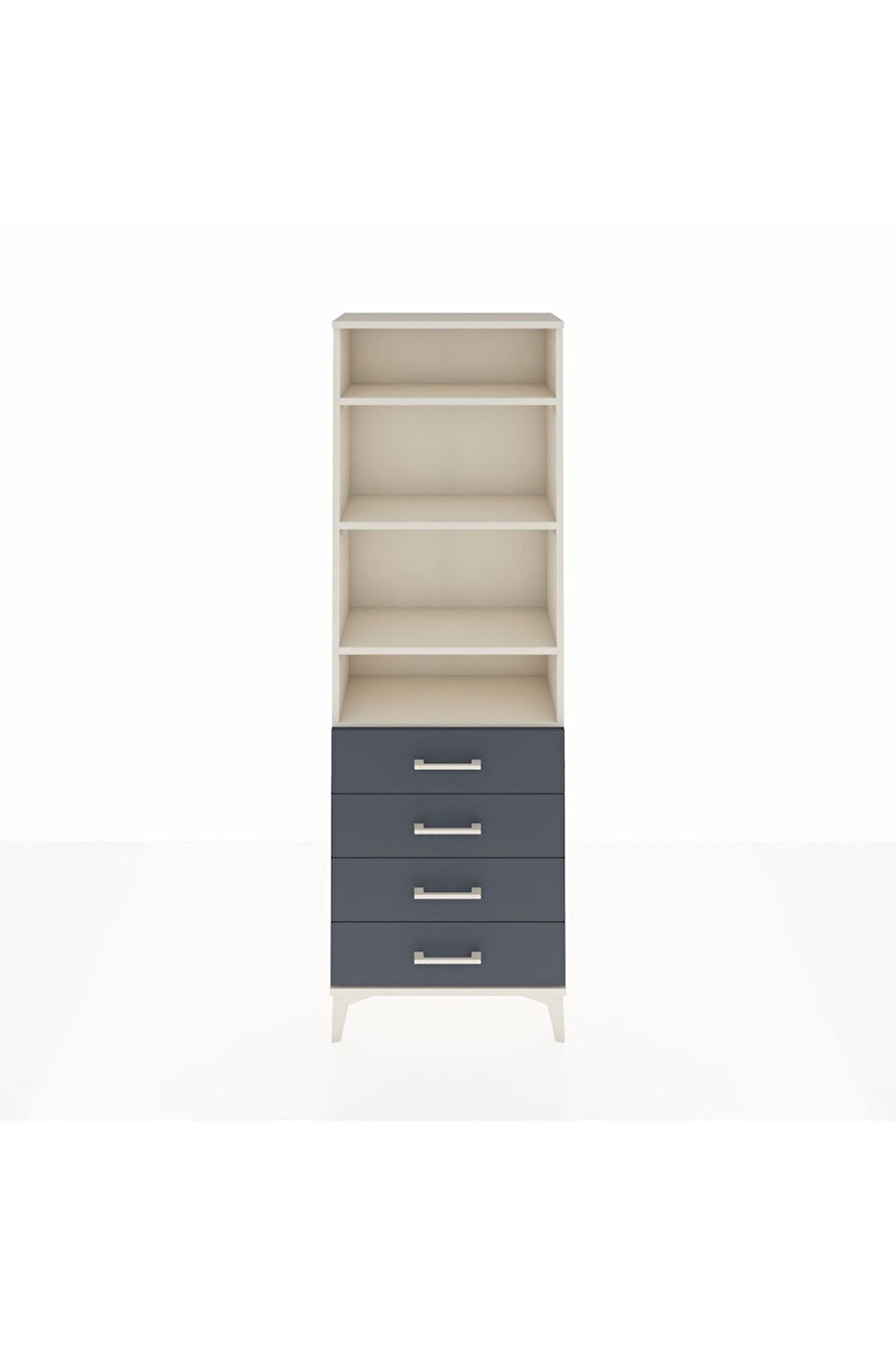 Arges Dolap 4 Raflı 4 Çekmeceli 60x30x182 Aytaşı-Antrasit