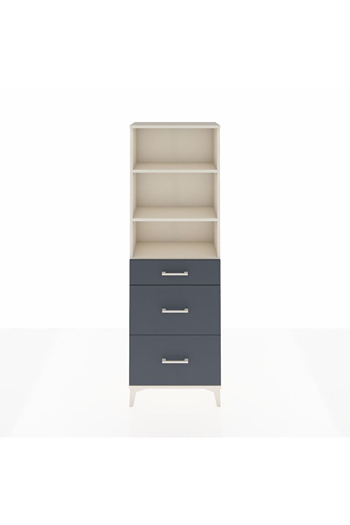 Arges Dolap 3 Raflı 3 Çekmeceli 60x30x182 Aytaşı-Antrasit