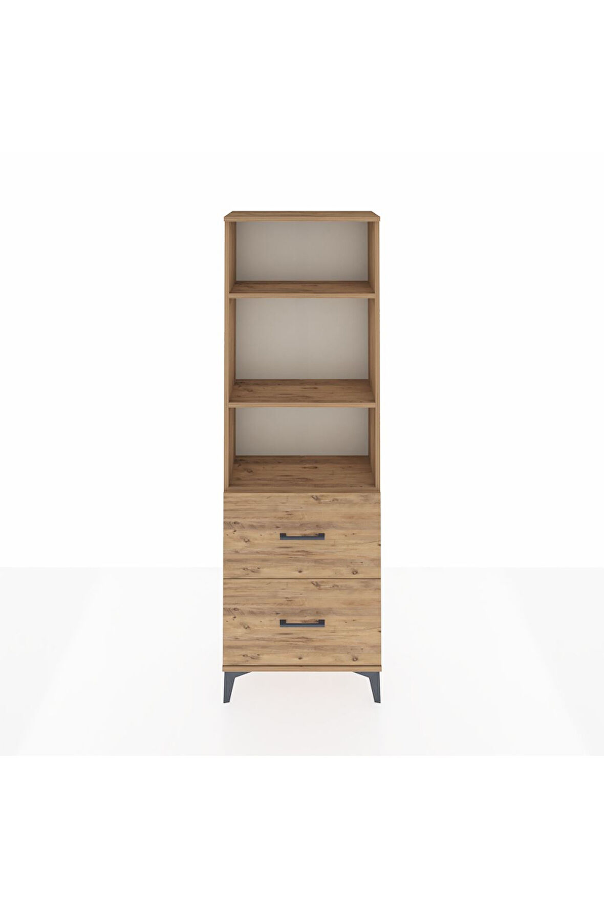 Arges Dolap 3 Raflı 2 Çekmeceli 60x30x182 Çam-Çam