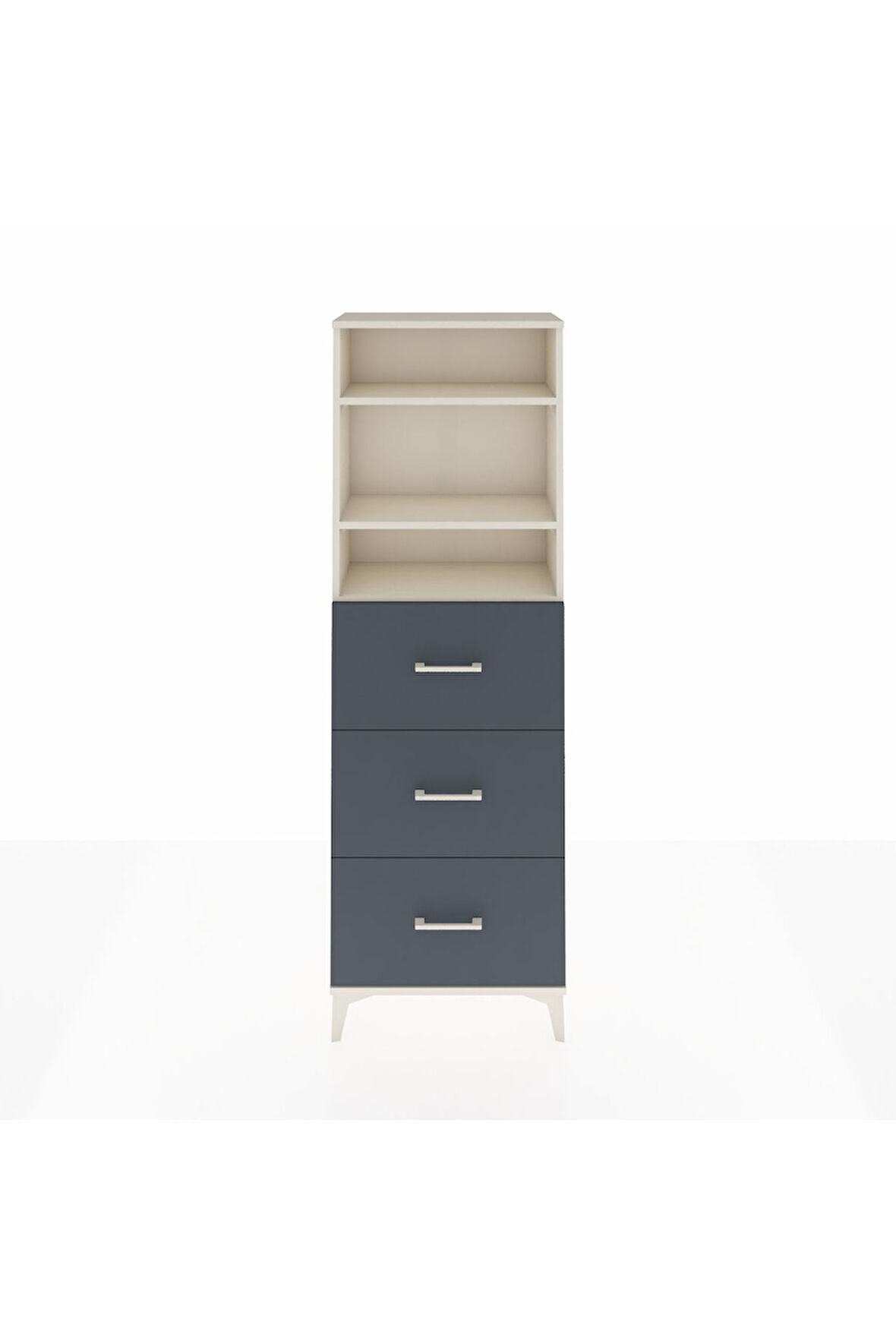 Arges Dolap 3 Raflı 3 Çekmeceli 60x30x182 Aytaşı-Antrasit