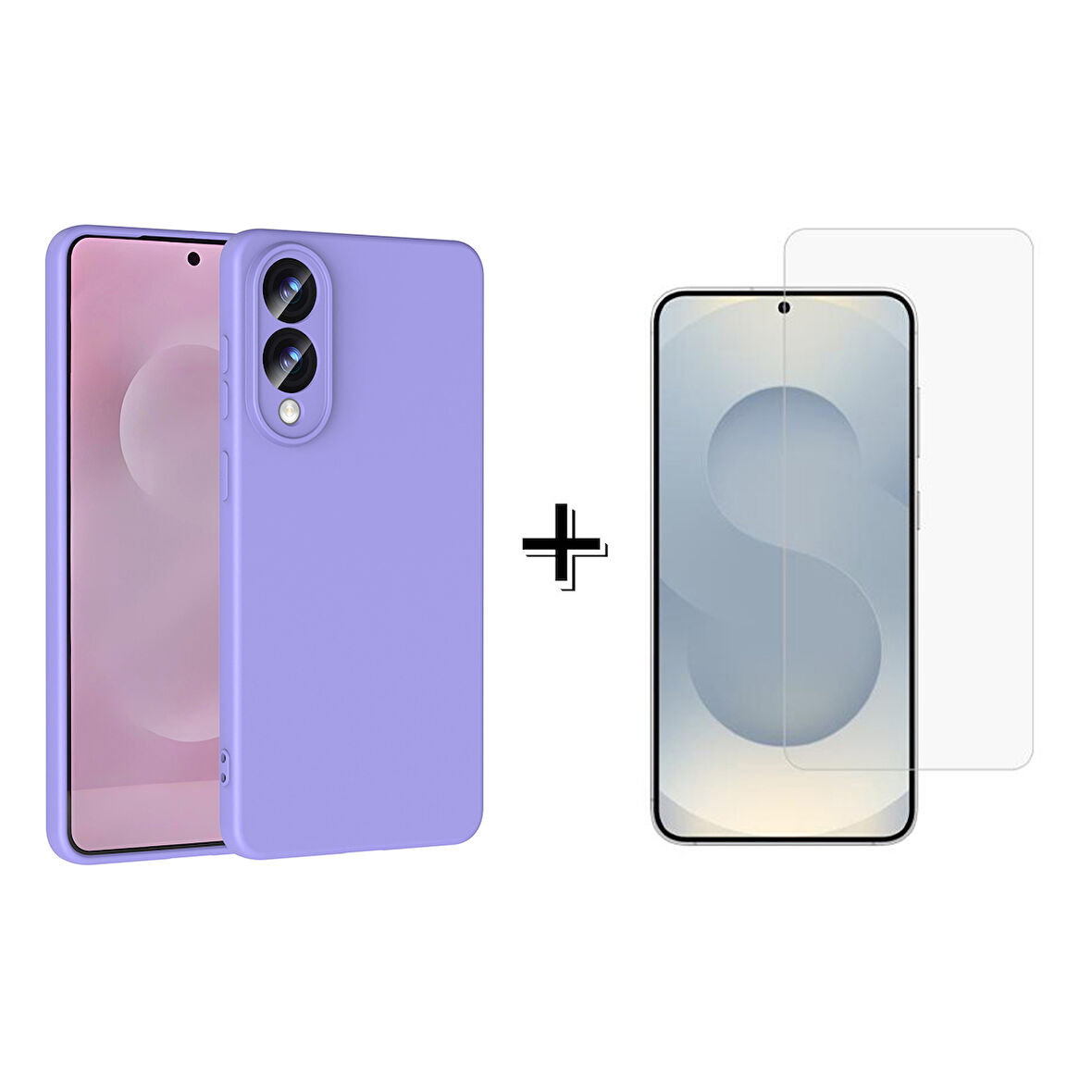 Forzacase Samsung Galaxy S25 Edge Liquid Kadife Lansman Silikon Kılıf + Temperli Cam Ekran Koruyucu