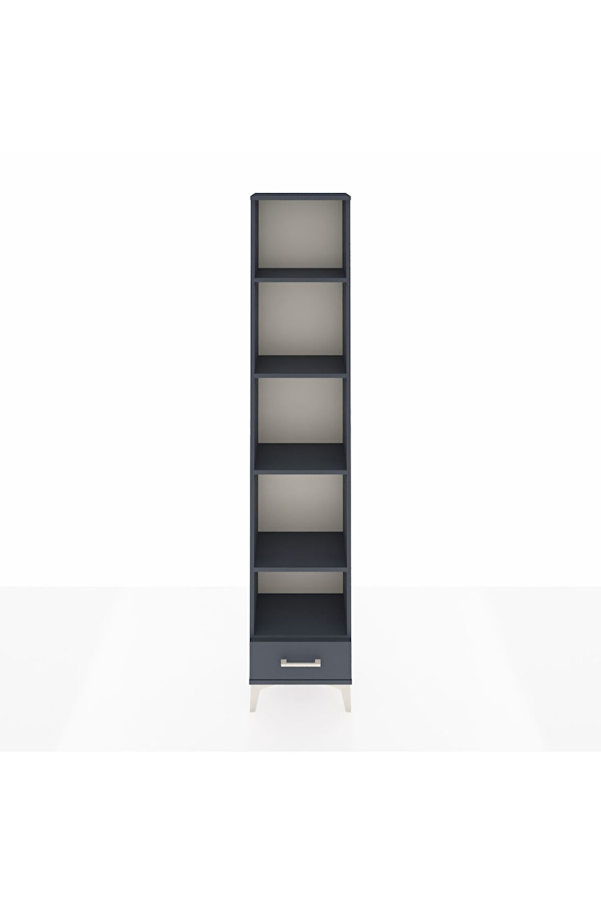 Arges Dolap 5 Raflı Tek Çekmeceli 44x30x221 Antrasit-Antrasit