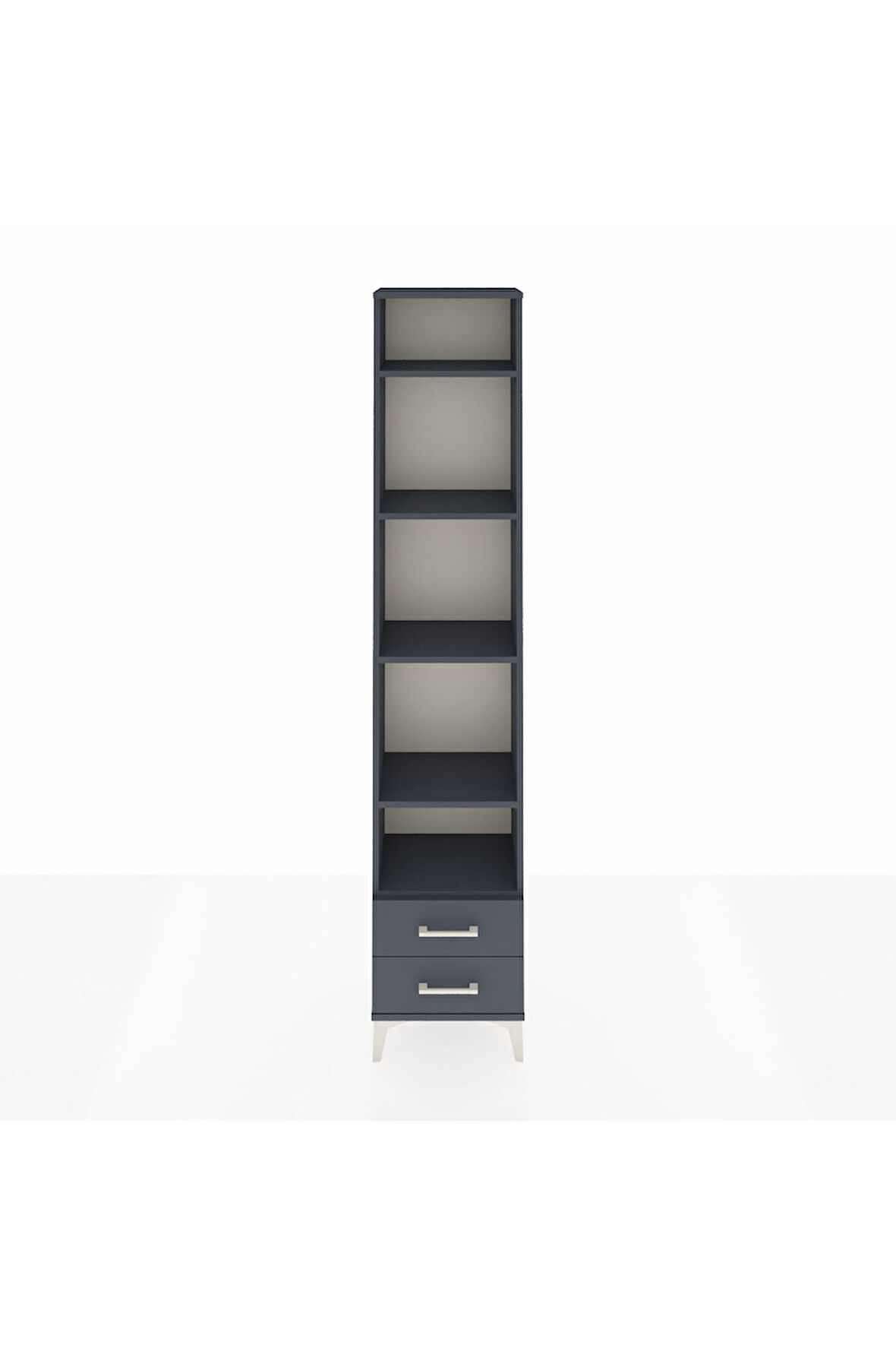 Arges Dolap 5 Raflı 2 Çekmeceli 44x30x221 Antrasit-Antrasit