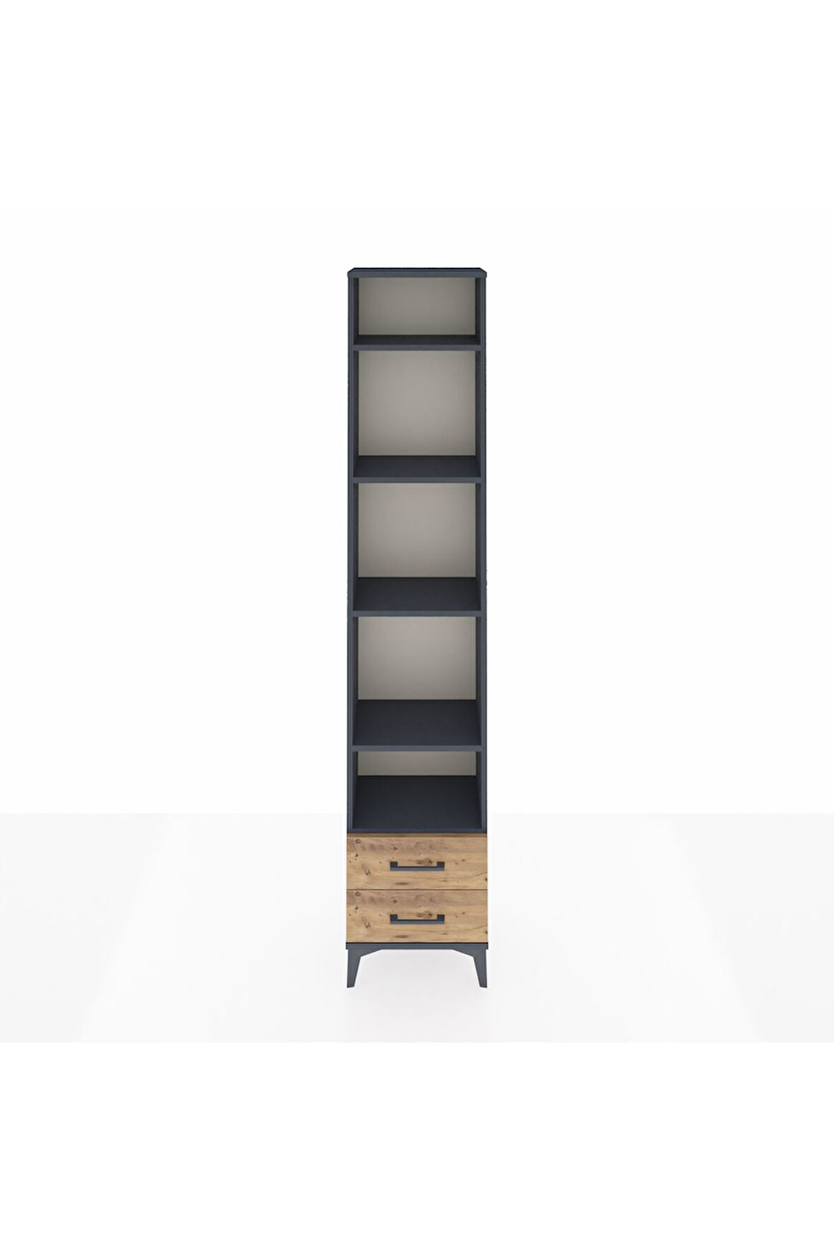 Arges Dolap 5 Raflı 2 Çekmeceli 44x30x221 Antrasit-Çam