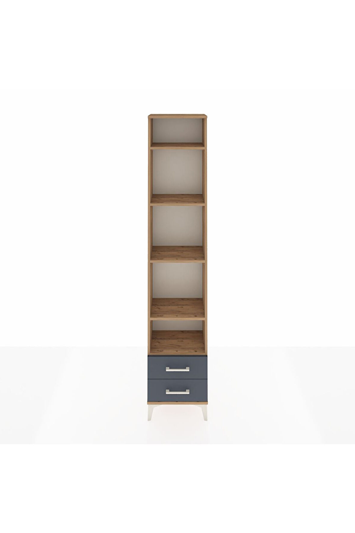 Arges Dolap 5 Raflı 2 Çekmeceli 44x30x221 Çam-Antrasit